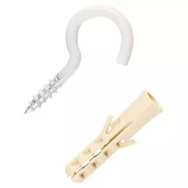 шуруп-полукольцо 2,5х16/30мм белый с дюбелем 3шт