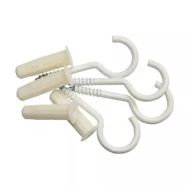 шуруп-полукольцо 3,5х20/40мм белый с дюбелем 4шт