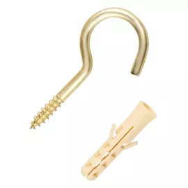 шуруп-полукольцо 3,5х30/50мм латунь с дюбелем 1шт