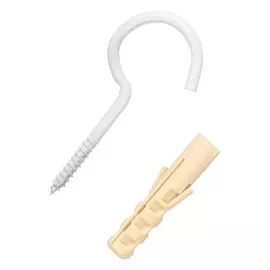 шуруп-полукольцо 4,5х30/60мм белый с дюбелем 2шт