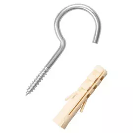 шуруп-полукольцо 5х65/100мм с дюбелем 4шт