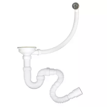 сифон для мойки MASTERPROF 3.1/2"х40мм 2 перелива отвод, с гибкой трубой 40х40/50мм