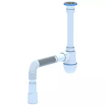 сифон для раковины АНИПЛАСТ 1.1/4"х40мм с гибкой трубой 40х40/50мм