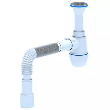 сифон для раковины ВАРЯГ 1.1/4"х40мм с гибкой трубой 40х40/50мм