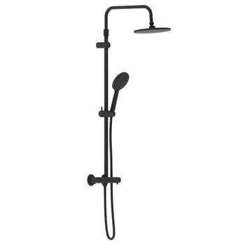 система душевая Damixa Jupiter 977800300 с термостатом для душа, чёрная