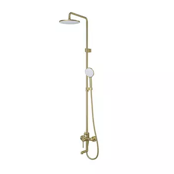 система душевая IDDIS Aiger верх. лейка 228мм со смесителем золотой матовый