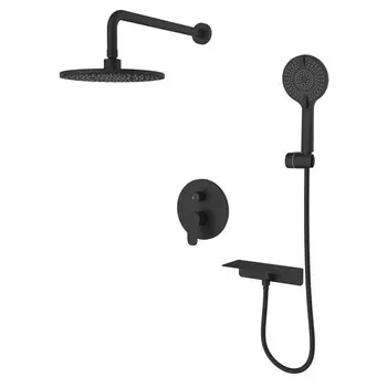 система душевая MILARDO Rora встраиваемая с тропическим 250мм и ручным 120мм со смесителем черный
