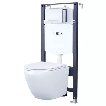 комплект инсталляции IDDIS Basic 3в1 унитаз клавиша глянцевый белый