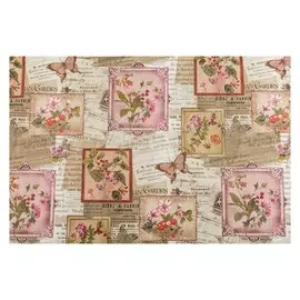 скатерть КОЛОРИТ ПВХ Мажор с бейкой 135х180см газета, арт.461.2