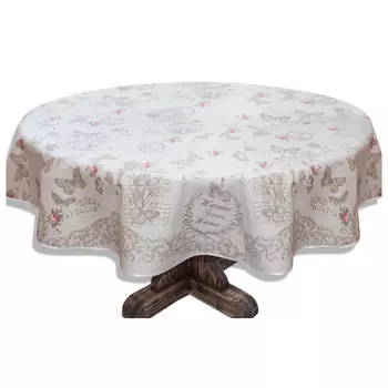 скатерть круглая D150см бежевая, арт.ГС-150-0 Прованс