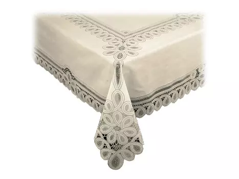 скатерть ПВХ ажурная TOWA 120х150см Pretty бежевая, арт.5177