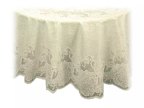 скатерть ПВХ ажурная TOWA D150см Dia Rose белая, арт.5173