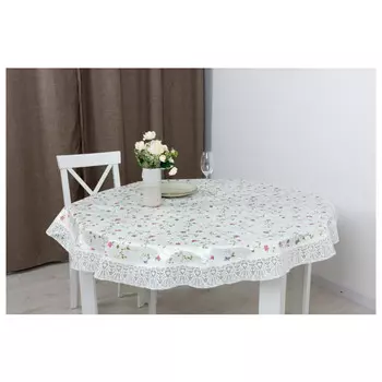 скатерть ПВХ MEIWA FPLUS-167 круг D152см бежевая, арт.5793