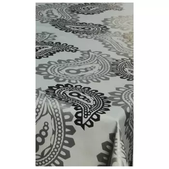скатерть ПВХ Paisley black silver 140х180см черно-белая, арт.19031