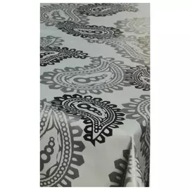 скатерть ПВХ Paisley black silver 140х180см черно-белая, арт.19031