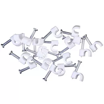 скоба для крепления кабеля DUWI круглая 8мм 20шт белый