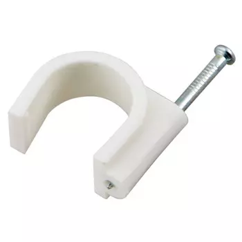 скоба для крепления кабеля круглая 12мм 20 штук белая