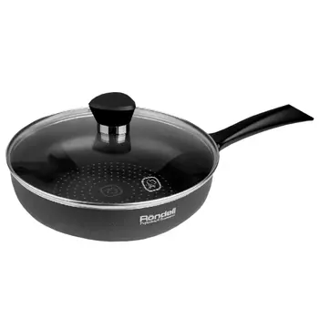 сковорода RONDELL Arabesco 24см антипр.покр. штамп.алюм. c/кр. индукция