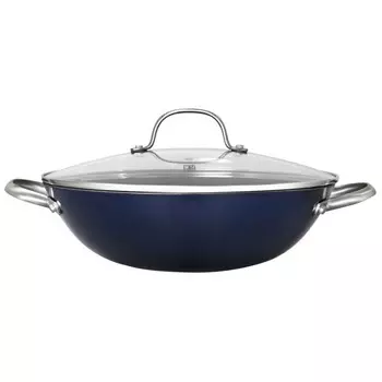 сковорода-вок TALLER Professional 28см титановое покрытие чугун с крышкой индукция