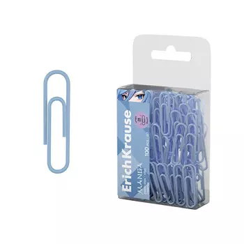 скрепки ErichKrause Manga Pale Blue 28мм 100шт подвес цветные