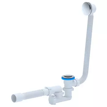 слив-перелив для ванны АНИПЛАСТ 1.1/2" регулируемый выпуск клик-клак с гибкой трубой 40х50мм