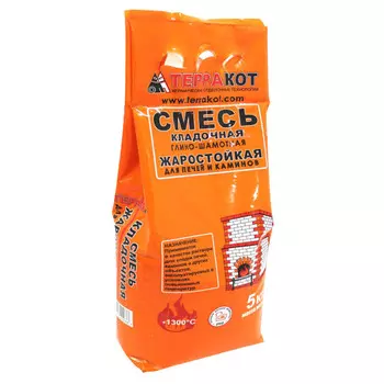 смесь печная ТЕРРАКОТ кладочная глино-шамотная жаростойкая 5кг