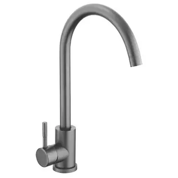 смеситель для кухни АНТЕЙ Булат нержавейка графит