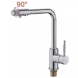 смеситель для кухни LEDEME L4155-3 канал для фильтра хром