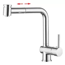 смеситель для кухни LEDEME L6055 выдвижной излив хром