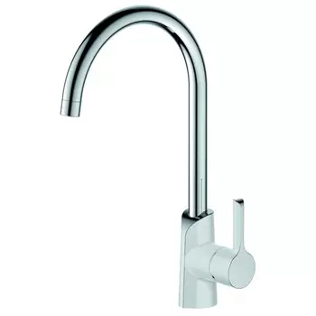 смеситель для кухни набортный ARGOTECH ELAT хром/белый однорычажный d-40 латунь