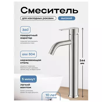 смеситель для раковины CULTO Ferro никель