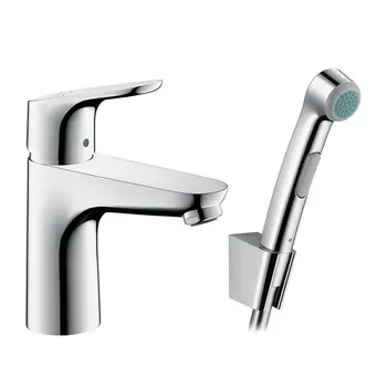 смеситель для раковины HANSGROHE Focus 100 с гигиеническим душем хром