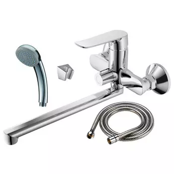 смеситель для ванны AGGER Nice длинный излив латунь хром