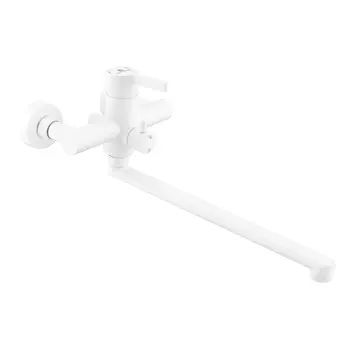 смеситель для ванны GOTA ROCIO Black&White 340мм длинный нержавейка белый