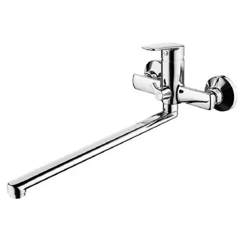 смеситель для ванны IDDIS Plain длинный излив глянцевый хром