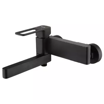 смеситель для ванны IDDIS Slide короткий излив черный