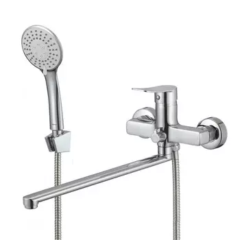 смеситель для ванны MILARDO Demi с длинным изливом глянцевый хром