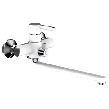 смеситель для ванны OSGARD Ionic 33см длинный латунь белый хром