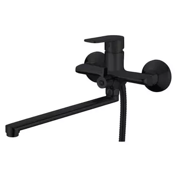 смеситель для ванны OSGARD Platt black длинный излив черный