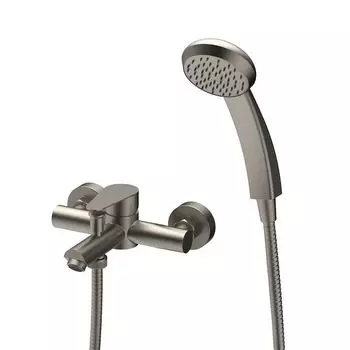 смеситель для ванны PAINI Verona короткий нержавейка сатин