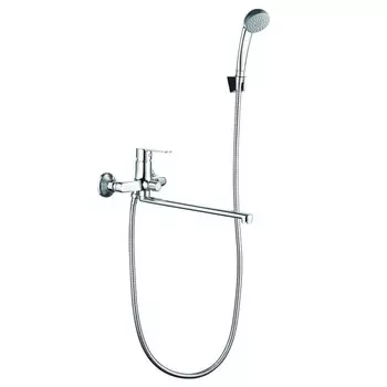 смеситель для ванны VODA Drop длинный излив комплект латунь хром