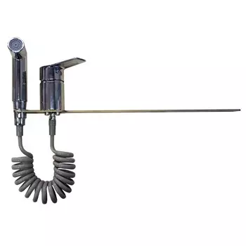 смеситель с гиг. душем VODA Level крепеж на унитаз латунь хром