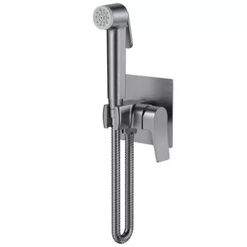 смеситель встраиваемый с гигиеническим душем OSGARD Bretta вороненая сталь