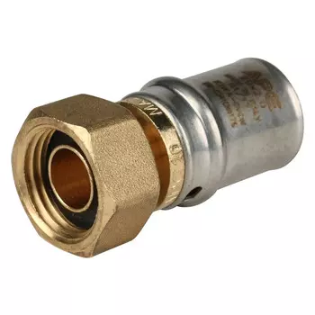 соединитель пресс STOUT 1/2"х20 с накидной гайкой латунь