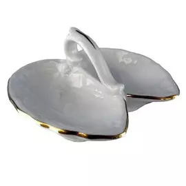 солонка Рококо, Золотая отводка, двойная, открытая, фарфор