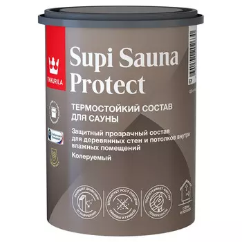 состав для сануны TIKKURILA Supi Sauna Protect 0,9л бесцветное, арт.700014050