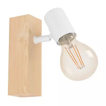 спот EGLO Townshend 3 1x10W E27 дерево сталь коричневый белый