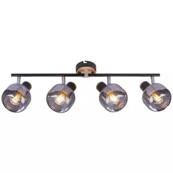 спот RIVOLI Dorkas 4х40Вт E14 поворотный металл текстиль серый