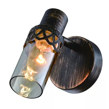 спот RIVOLI Lodi E14 1х40Вт металл стекло черный золото