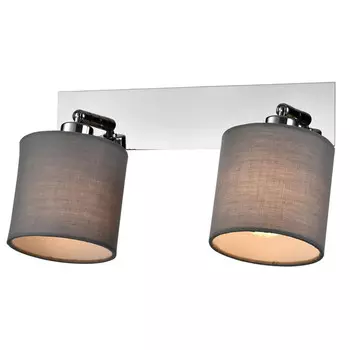 спот RIVOLI Perlita 2х40Вт E14 поворотный с выключателем металл текстиль серый